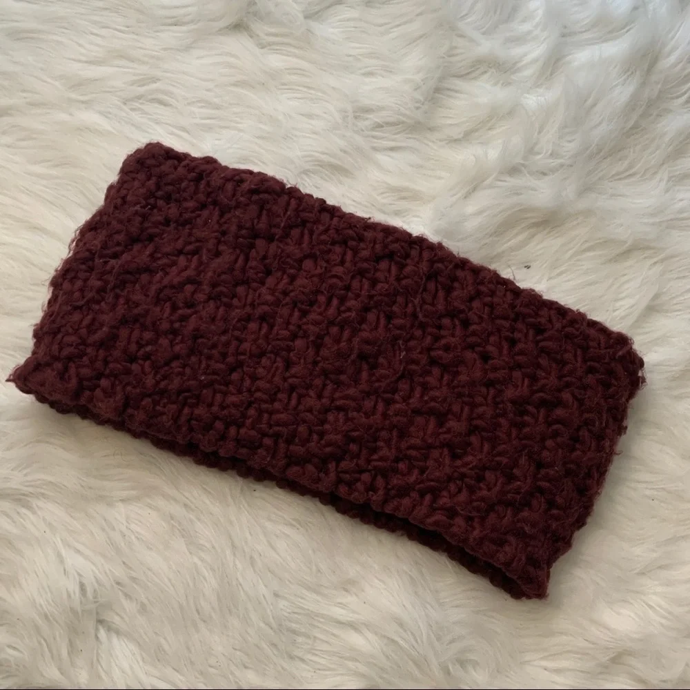 Francescas Burgundy Chunky Knit Infinity Scarf